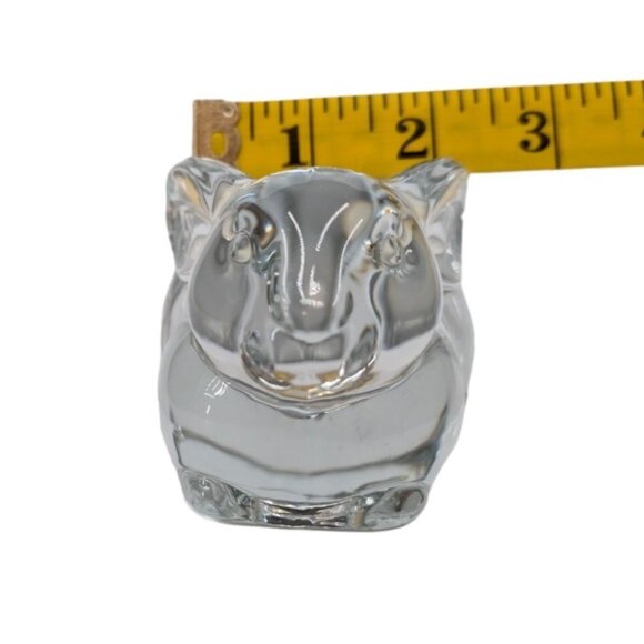 Vtg Rabbit Tealight Candle Holder Clear Glass Bunny 4" - Picture 10 of 15